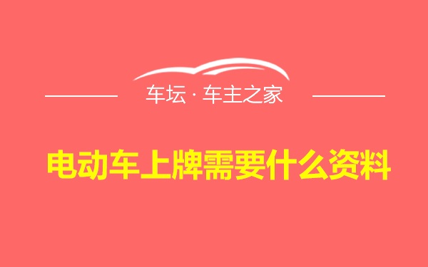 电动车上牌需要什么资料