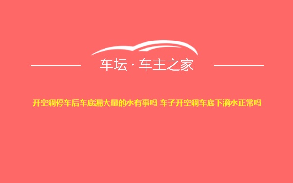 开空调停车后车底漏大量的水有事吗 车子开空调车底下滴水正常吗