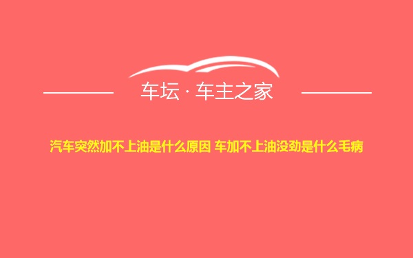 汽车突然加不上油是什么原因 车加不上油没劲是什么毛病