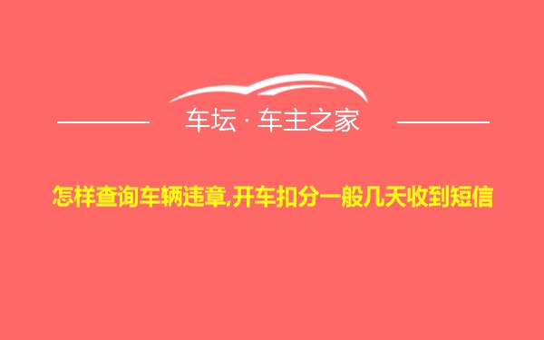 怎样查询车辆违章,开车扣分一般几天收到短信