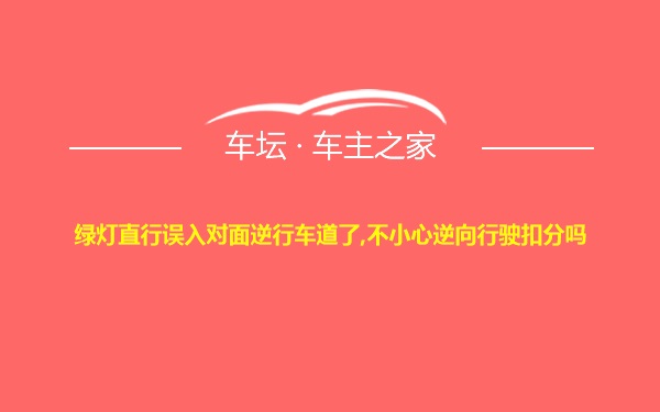 绿灯直行误入对面逆行车道了,不小心逆向行驶扣分吗