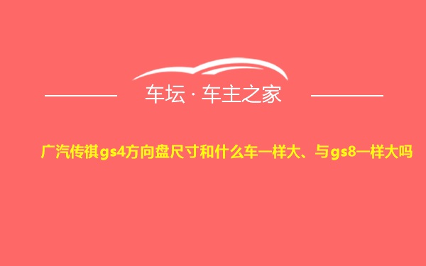 广汽传祺gs4方向盘尺寸和什么车一样大、与gs8一样大吗