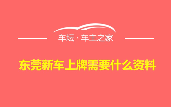 东莞新车上牌需要什么资料