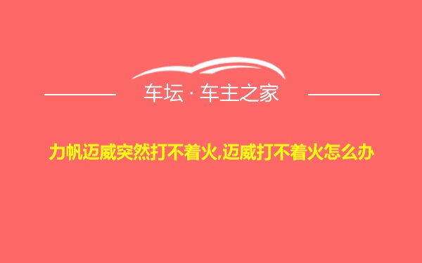 力帆迈威突然打不着火,迈威打不着火怎么办