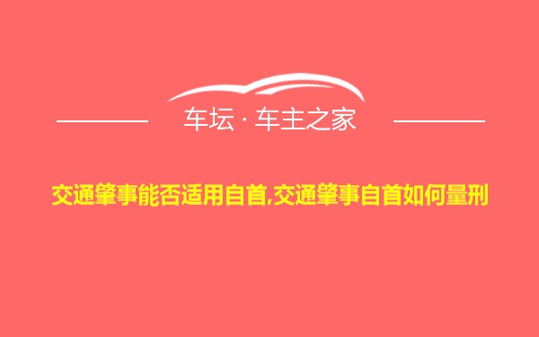 交通肇事能否适用自首,交通肇事自首如何量刑