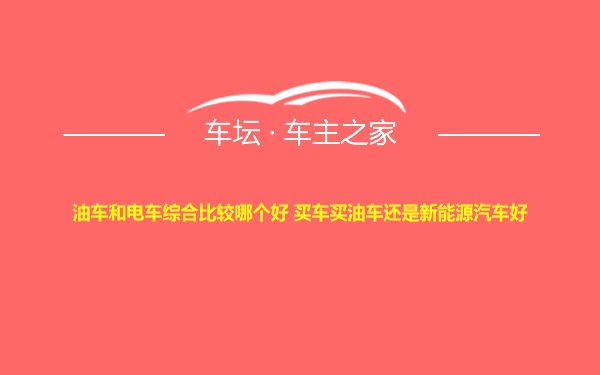 油车和电车综合比较哪个好 买车买油车还是新能源汽车好