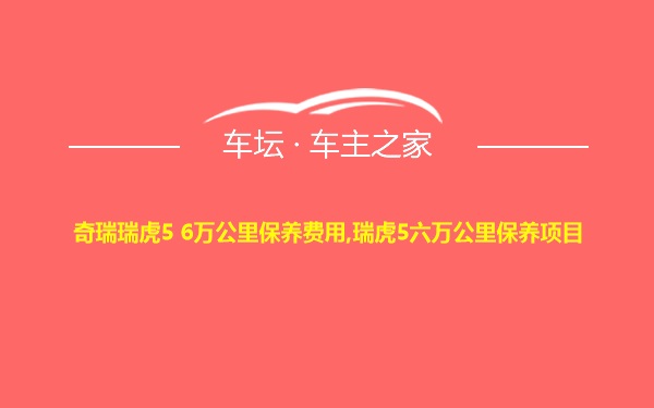 奇瑞瑞虎5 6万公里保养费用,瑞虎5六万公里保养项目