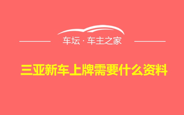 三亚新车上牌需要什么资料