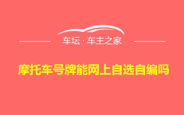 摩托车号牌能网上自选自编吗