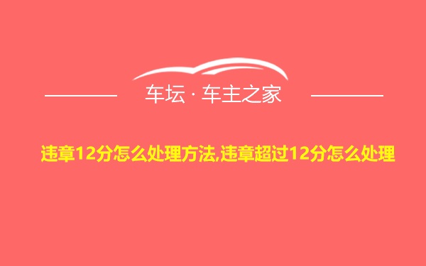 违章12分怎么处理方法,违章超过12分怎么处理