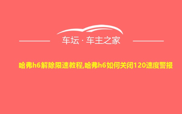 哈弗h6解除限速教程,哈弗h6如何关闭120速度警报