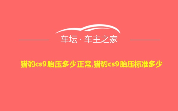 猎豹cs9胎压多少正常,猎豹cs9胎压标准多少