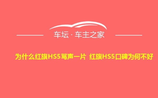 为什么红旗HS5骂声一片 红旗HS5口碑为何不好