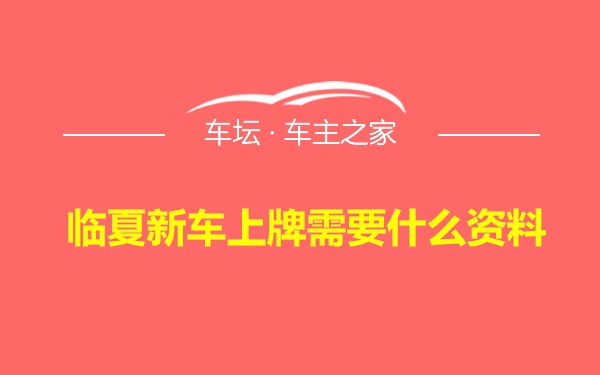 临夏新车上牌需要什么资料