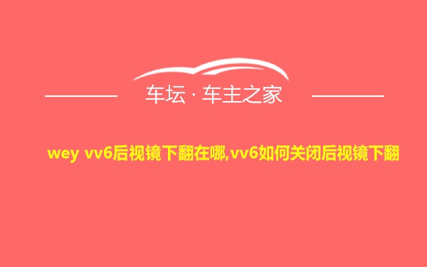 wey vv6后视镜下翻在哪,vv6如何关闭后视镜下翻