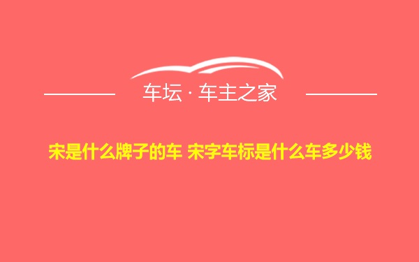 宋是什么牌子的车 宋字车标是什么车多少钱