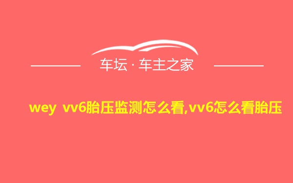 wey vv6胎压监测怎么看,vv6怎么看胎压