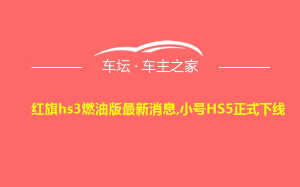 红旗hs3燃油版最新消息,小号HS5正式下线