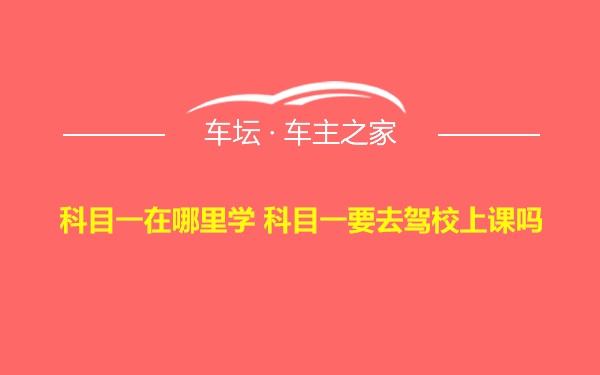 科目一在哪里学 科目一要去驾校上课吗