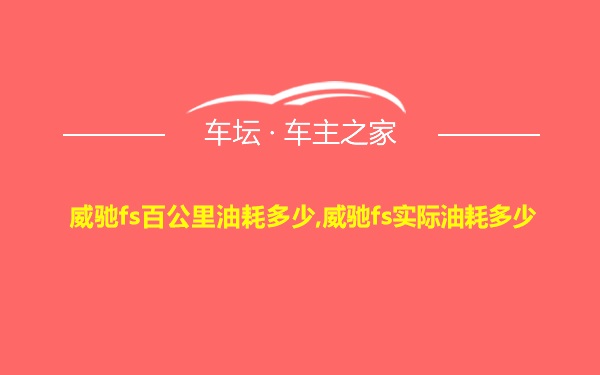 威驰fs百公里油耗多少,威驰fs实际油耗多少