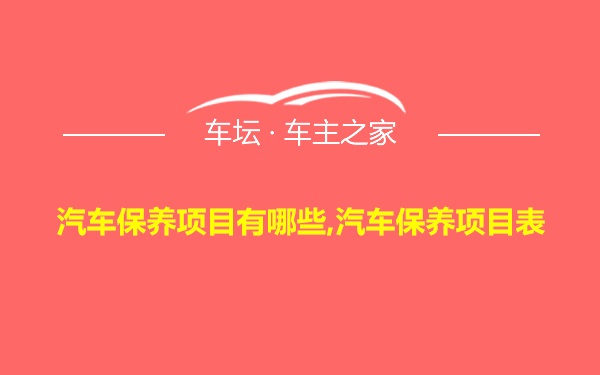 汽车保养项目有哪些,汽车保养项目表