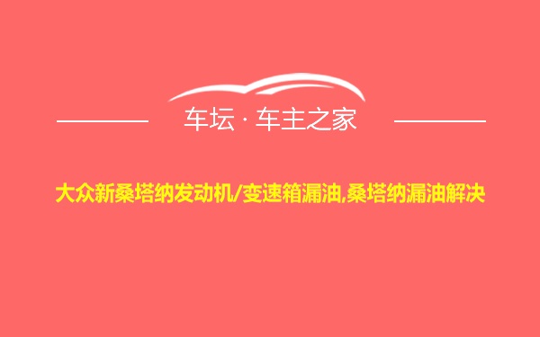 大众新桑塔纳发动机/变速箱漏油,桑塔纳漏油解决