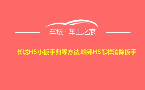 长城H5小扳手归零方法,哈弗H5怎样消除扳手