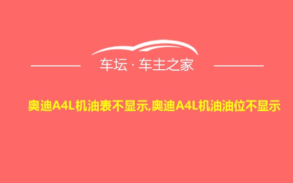 奥迪A4L机油表不显示,奥迪A4L机油油位不显示