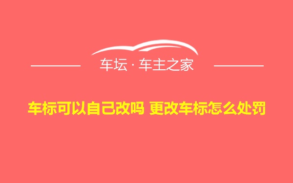 车标可以自己改吗 更改车标怎么处罚