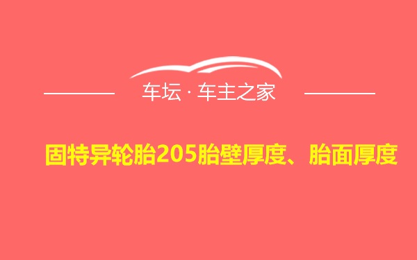 固特异轮胎205胎壁厚度、胎面厚度