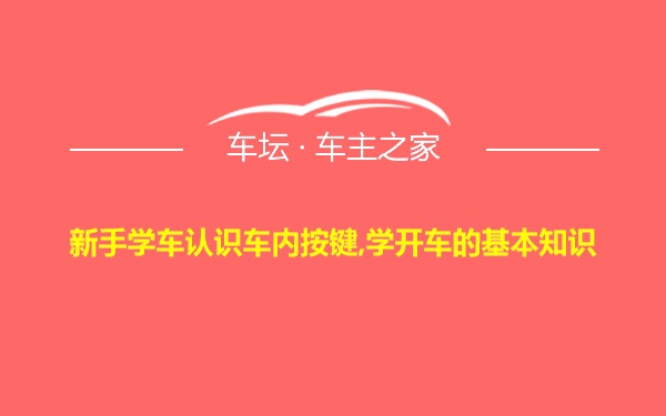 新手学车认识车内按键,学开车的基本知识