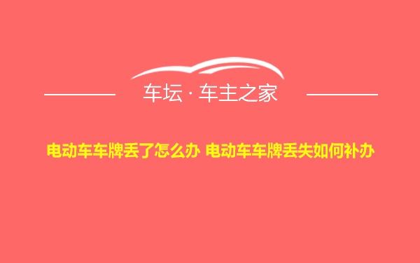 电动车车牌丢了怎么办 电动车车牌丢失如何补办