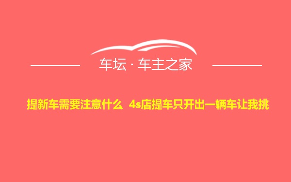 提新车需要注意什么 4s店提车只开出一辆车让我挑