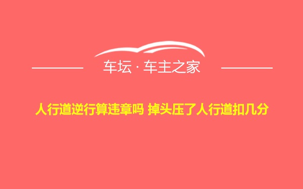 人行道逆行算违章吗 掉头压了人行道扣几分