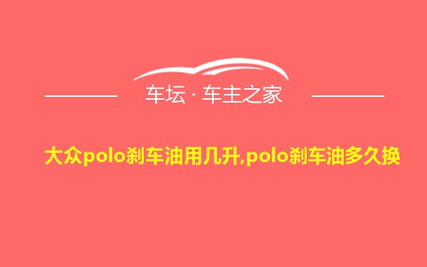 大众polo刹车油用几升,polo刹车油多久换