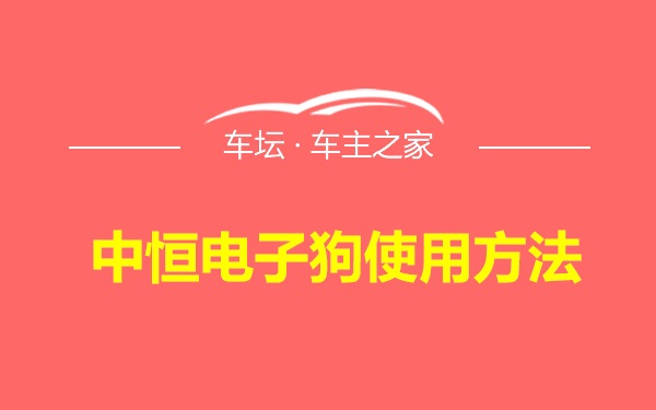 中恒电子狗使用方法