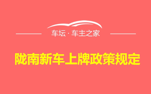 陇南新车上牌政策规定