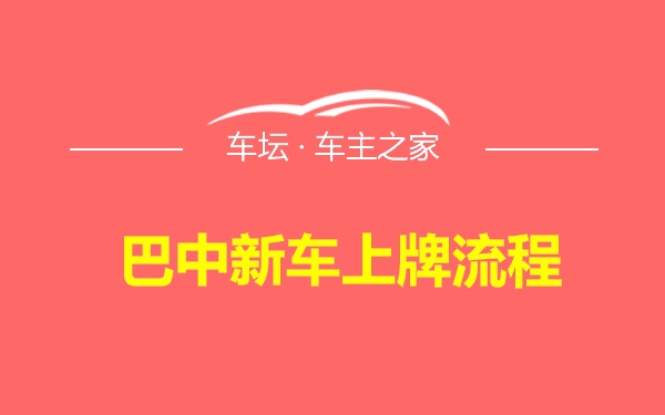 巴中新车上牌流程