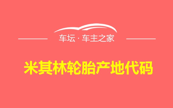 米其林轮胎产地代码