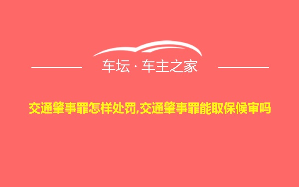 交通肇事罪怎样处罚,交通肇事罪能取保候审吗