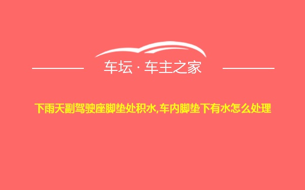 下雨天副驾驶座脚垫处积水,车内脚垫下有水怎么处理