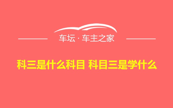科三是什么科目 科目三是学什么