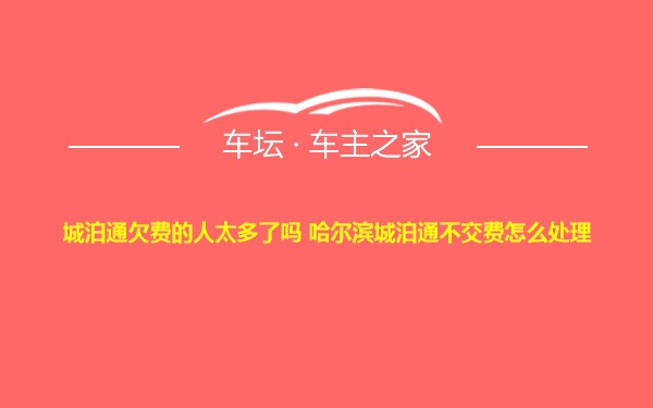 城泊通欠费的人太多了吗 哈尔滨城泊通不交费怎么处理