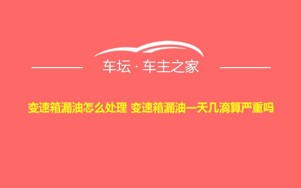 变速箱漏油怎么处理 变速箱漏油一天几滴算严重吗