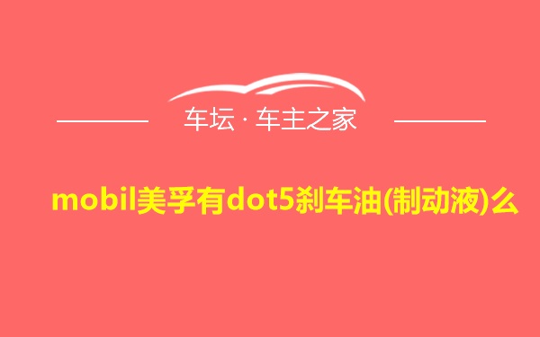 mobil美孚有dot5刹车油(制动液)么