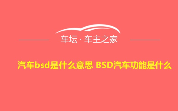 汽车bsd是什么意思 BSD汽车功能是什么