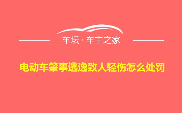 电动车肇事逃逸致人轻伤怎么处罚