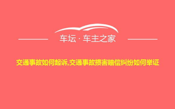 交通事故如何起诉,交通事故损害赔偿纠纷如何举证
