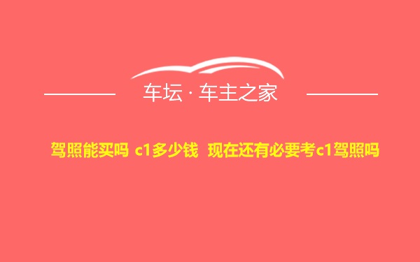 驾照能买吗 c1多少钱 现在还有必要考c1驾照吗