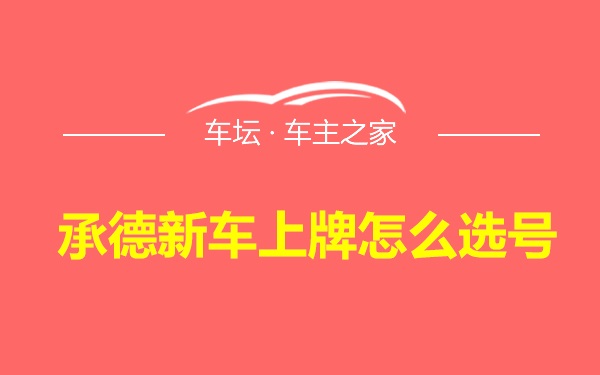 承德新车上牌怎么选号